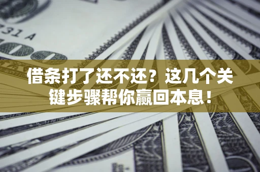 济南借条打了还不还？这几个关键步骤帮你赢回本息！