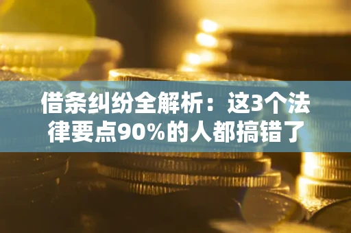 济南借条纠纷全解析：这3个法律要点90%的人都搞错了