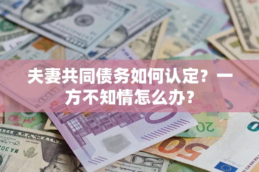济南夫妻共同债务如何认定？一方不知情怎么办？