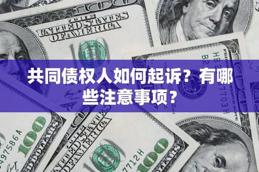 济南共同债权人如何起诉？有哪些注意事项？