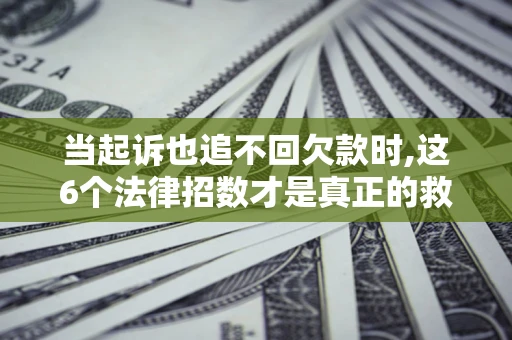 济南当起诉也追不回欠款时,这6个法律招数才是真正的救命稻草